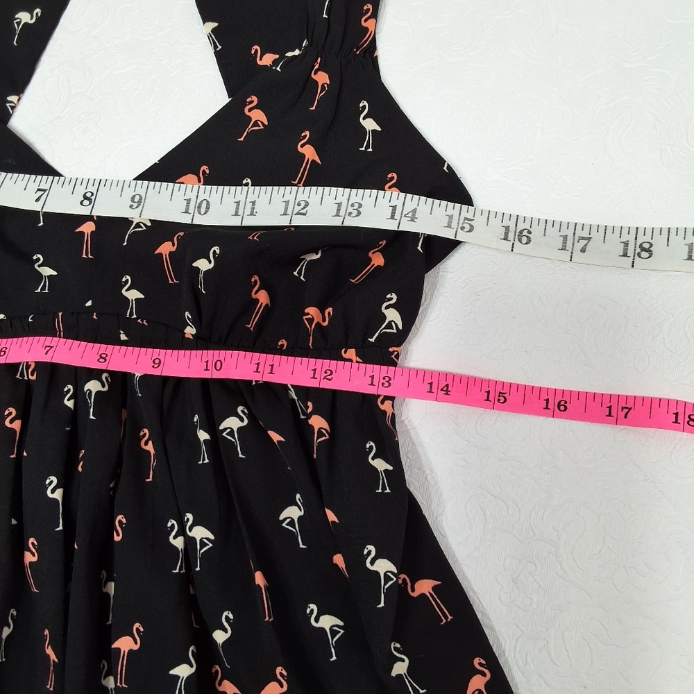 Roxy Sleeveless Flamingo Print Mini Dress Size M - Picture 6 of 9